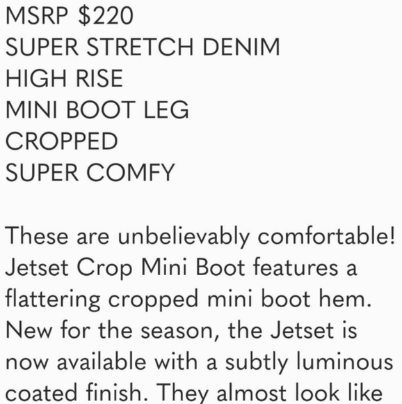 NWT Frame Jet Set Crop Mini Boot Leg Coated Denim Jeans Pants Women's - Picture 8 of 12